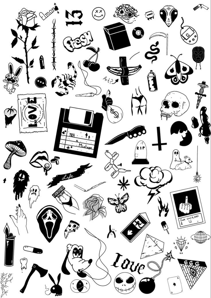 Tattoo inspiration, small tattoo design | Tatuaje garabateados, Ideas de tatuaje pequeño, Tatuajes retro